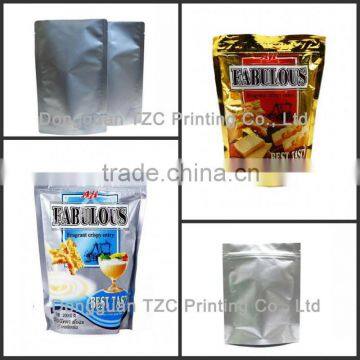 custom printing foil zip lock stand up pouches