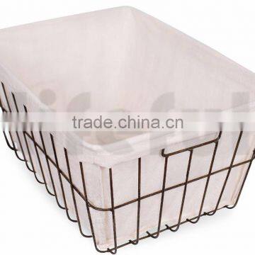 Metal Wire Storage Basket With Liner, Storage Use And Wire Metal Type Wire Lined Basket photo-4