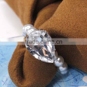 Hot Selling Table Decoration & Accessories Type Plastic Pearls Beaded Drop Crystal Napkin Ring photo-2