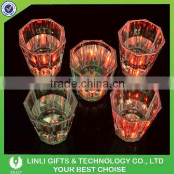 2016 New Hot Color Changing Led Flashing Octagon Shot Cup With Logo