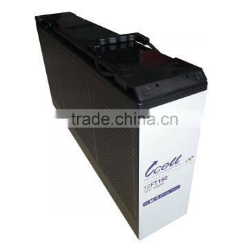 Wuhan VCELL used telecom high quality lead acid battery front terminal 12V150Ah