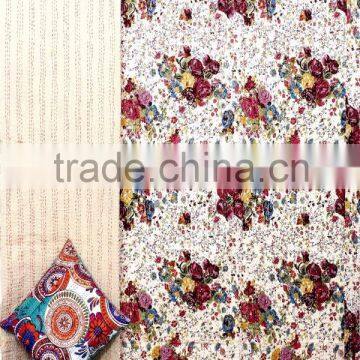 Indian Handmade Quilt Queen Kantha Bedspread Throw Cotton Blanket Gudari