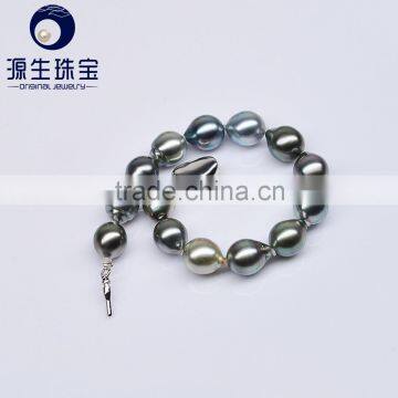 Pearl Jewelry Sets 925 Sterling Silver Real French Polynesia Black Pearl Bracelets for Women