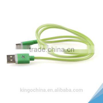 2016 universal data transfer cable micro USB 2.0 mobile data cable with led lighting