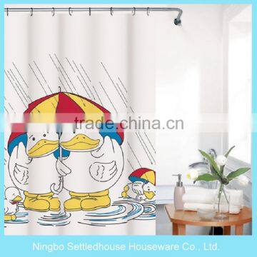 Cartoon Ducks umbrella design custom PEVA animal print shower curtain