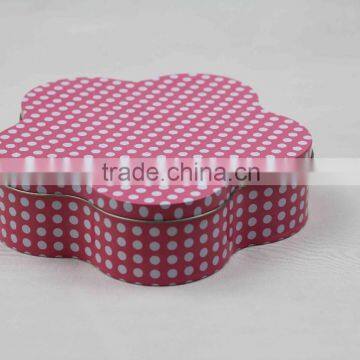 wholesale flower shaped metal tin box for food storage