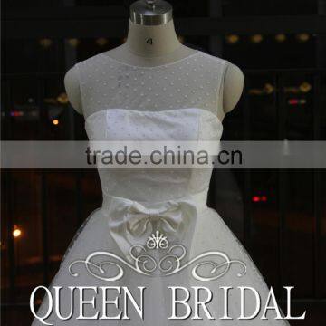 2015 Sleeveless Transparent Tulle Butterfly Wedding Dress Short Ball Gown photo-4