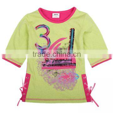 (K2661) 2015 summer Nova wholesale baby clothes sweet new design girl t shirt cotton top hot sale kids t shirts child clothes