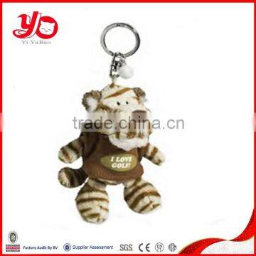 custom plush soft tiger toy keychain