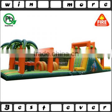 2 parts giant inflatable jungle adult obstacle course,inflatable obstacle course with slide for sale