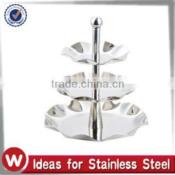 3 Tier Stainless Steel Flower Shape Cake Stand