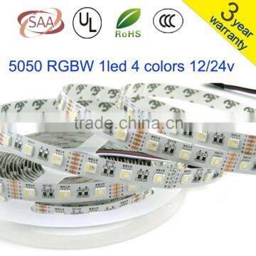Newest LED RGBW Strip, SMD 5050 chip 12V flexible light RGB+White / warm white ,4 color in 1 led chip,60Leds/m,5m/lot