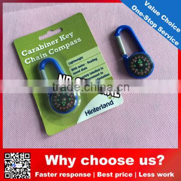 Small Plastic Carabiner with Compass