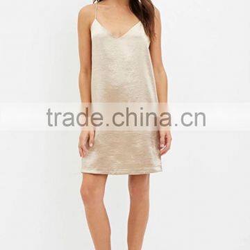 2016 Casual Contemporary Metallic Cami Shift Dress For Leisurely Life Women