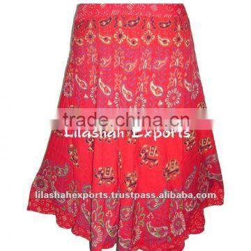 2158 Rayon Med. Printed Jaipur Skirt Rayon Block Printed Skirt Garments ladies fashion skirts woman skirt suit long rayon skirts