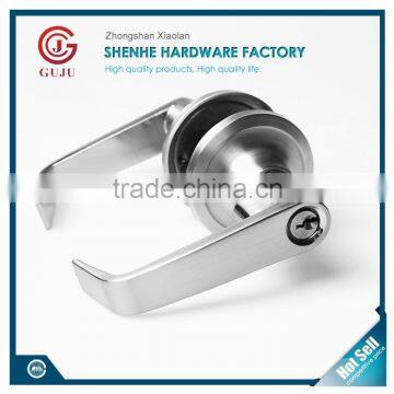 Satin Nickel keyed tubular lever handles locks