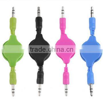 Colorful Retractable Aux Cable 3.5mm Male to Male Auxiliary Stereo Jack Car Audio Cable Cord For iPod iPhone Sumsung Mp3 Mp4 MP5