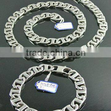 BN052 Hot selling stainless steel necklace and bracelet jewelry set