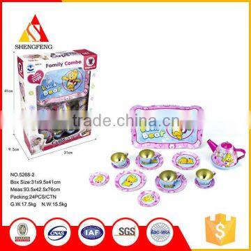 Shantou factory cartoon bear kitchen toy tea set