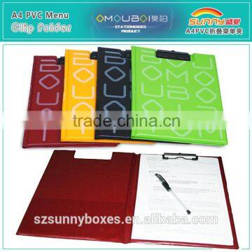 Wholesale Office Folder Type PVC Imitation Leather Document Display Clip Folder With Inner Pocket