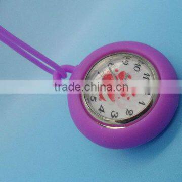 HOT Fashion Waterproof quartz silicone rubber pocket watch