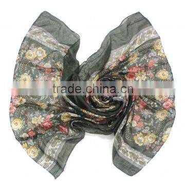 Floral Printing Best Quality on Sale Multi Colored Infinity Scarf photo-2