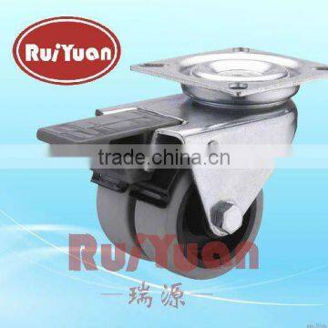 Dual Wheel TPR Swivel Caster w 2" Wheels with Small Square Plate