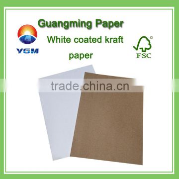 white coated kraft paper c1s one side white other side brown kraft paper