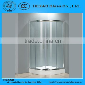 Low Price 1/4 CIRCLE Safety Glass SHOWER ROOM with Hardware Accessories