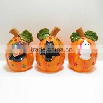 Halloween gifts ceramic pumpkin decor with LED