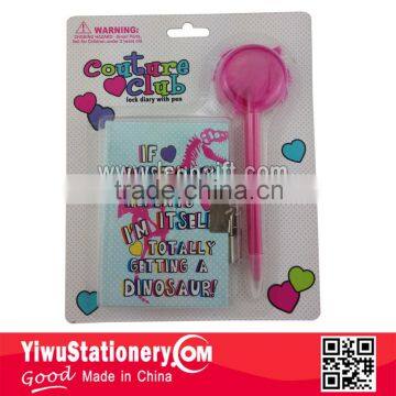 Green Mini Lock Diary With Pom Pom Pen