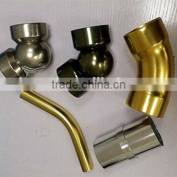 high quality wooden color aluminium handrail fitting for outdoor step