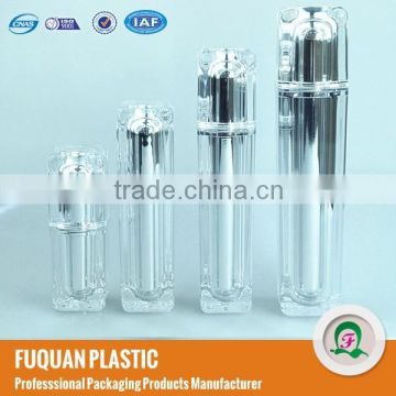 Shiny silver Rectangle stock plastic cosmetic use bottles