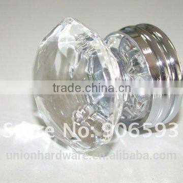 Modern European Crown Shape Crystal Cabinet Door Knob 35mm on Brass Base photo-5