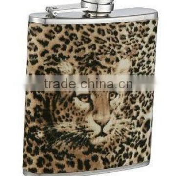 unique stainless steel hip flask/Silver welding stainless steel hip flask/whisky flask/liquor hip flask with leather cover