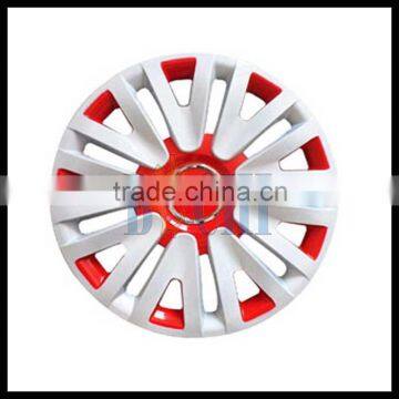 red and white colored hupcaps wheel cover/ chrome wheel tim cover