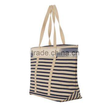 Hot sale stripe fashional canvas shopping bag