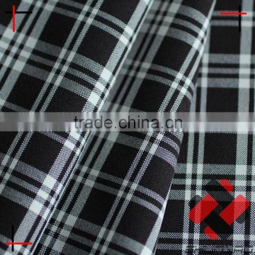 polyester mechanical stretch yarn dyed plaid fabric