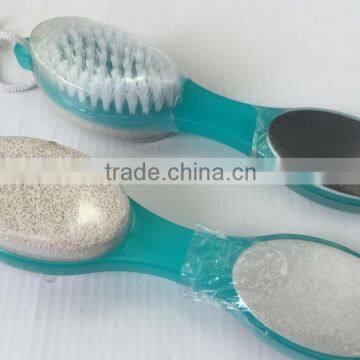 Plastic Pedicure Foot File Callus Remover with Brush