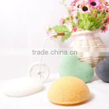 Wholesale most popular half moon shaped konjac sponge facial cleaning sponge