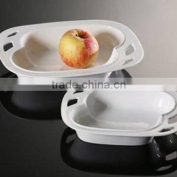 H7024 wholesale restaurant customized white soup bowls with handle