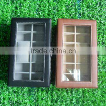 Leather wrist watch box for men