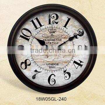 2016 retro reclaimed wood european wall clock large diameter(18W05GL-240)