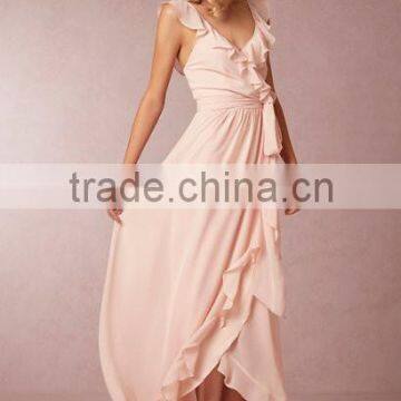 Boho Bridesmaid Dress Long Chiffon Ruffles Maid of honor Dresses B06