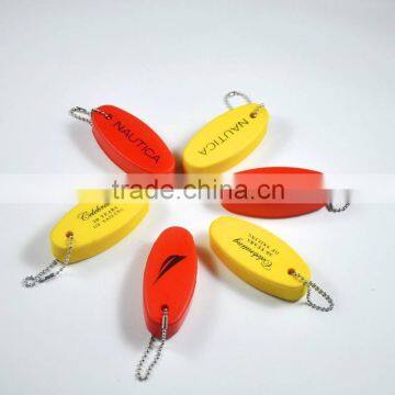 Custom floating key tag , Custom design oval shaped pu keyring , pu key chain