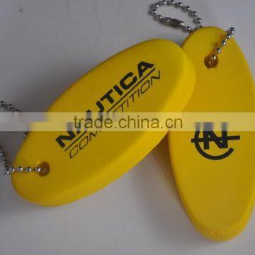 Custom made pu foam key ring, oval floating key chain, float keychain