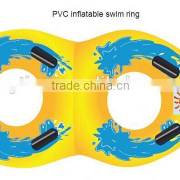 pvc inflatable plastic twin swim ring/twins Blue Inflatable Swim Ring with handles/Inflatable PVC Swim Ring,Baby Swimming