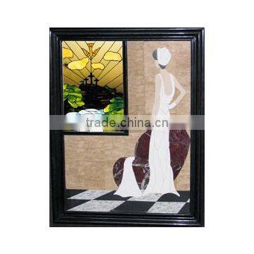 Marble Inlay wall murals Stone inlay wall panel decoration Tile