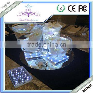 4 Inch Square Battery Operated LED table centerpiece for table centerpiece