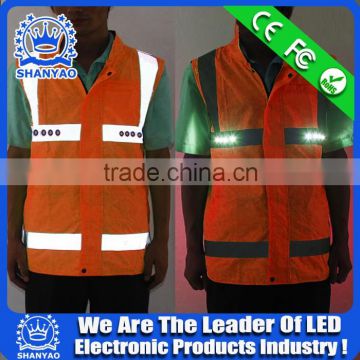 2016 Hot Selling LED Reflective Safety Jacket For Road Safety At Night